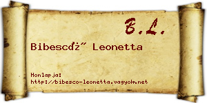 Bibescó Leonetta névjegykártya